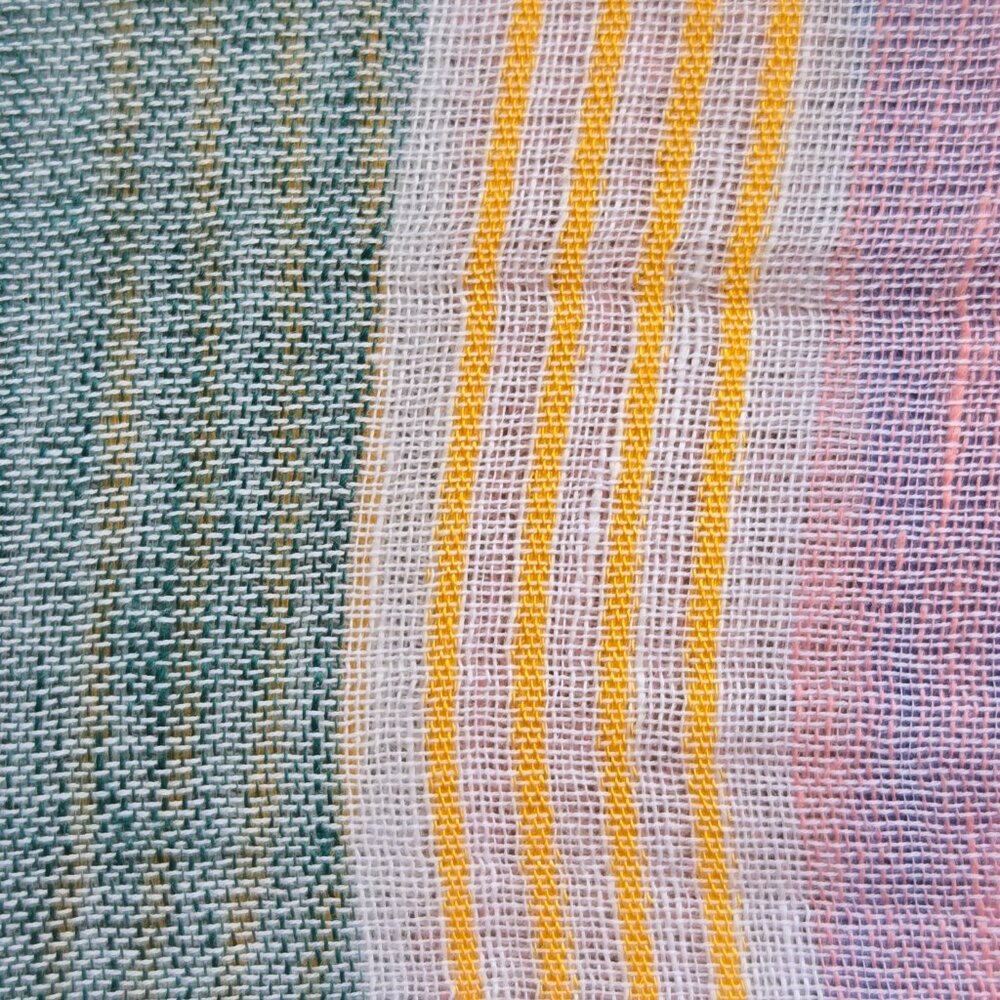 NWOT GAP Linen Cotton Large Striped Wrap Scarf Shawl - Picture 6 of 7